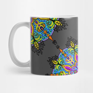 Kaleidoscopic geometrical ornament. Art. Mug